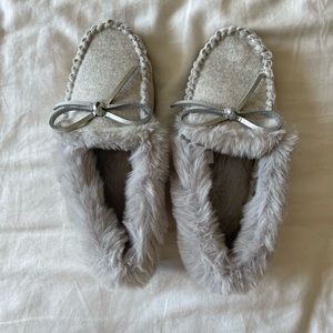 J. Crew grey moccasins